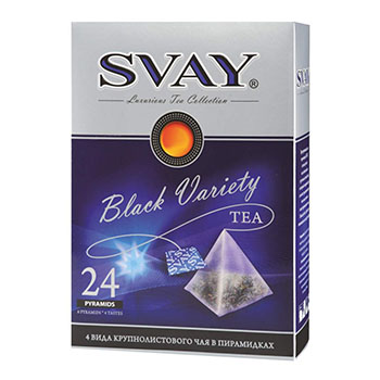 chajsvayclassicvarietyassorti4vkusa24piramidki Чай Svay Classic Variety ассорти 4 вкуса 24 пирамидки — изображение 1