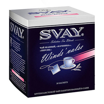chajsvayzelenyjklubnikapersik Чай Svay зеленый клубника-персик 20х2гр (саше) — изображение 1
